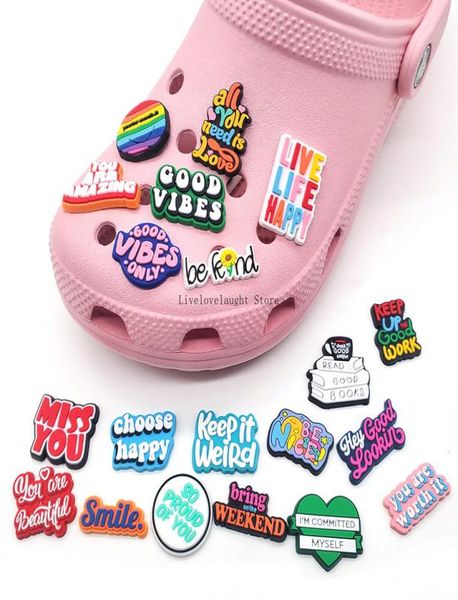 wholesale english inspired phrases pvc shoe charm parts accessories decoration buckcle for bracelet wristband3057143, White;pink
wholesale english inspired phrases pvc shoe charm parts accessories decoration buckcle for bracelet wristband3057143, White;pink