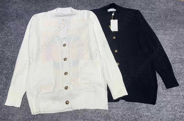 sweater womens designer sweaters jacket fall long-sleeved v-neck single breasted loose knitted sweater women cardigan jumper, White;black
sweater womens designer sweaters jacket fall long-sleeved v-neck single breasted loose knitted sweater women cardigan jumper, White;black