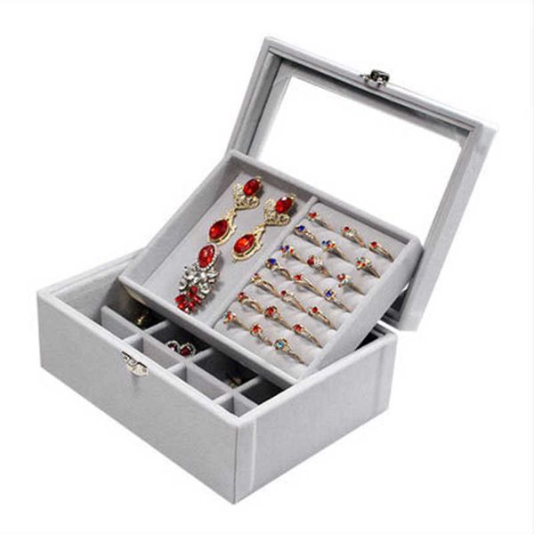 new velvet jewelry box doublelayer premium case princess display holder women gift with lock 230814, Black;white
new velvet jewelry box doublelayer premium case princess display holder women gift with lock 230814, Black;white
