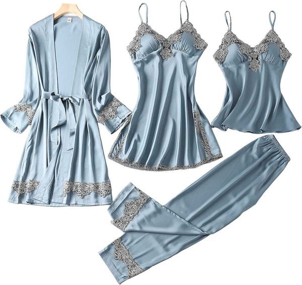 pyjamas brand 4-piece women's pajama set pajama and pajama set sling lace pajama with bra for home wearlf230908, Red;black
pyjamas brand 4-piece women's pajama set pajama and pajama set sling lace pajama with bra for home wearlf230908, Red;black