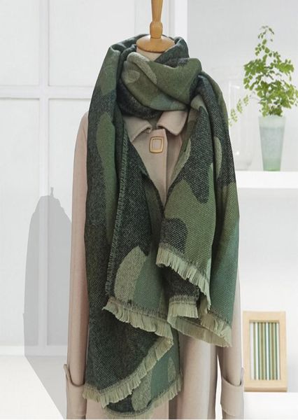 

2020 winter leopard print cashmere scarf women green warm thick wool shawl for women scarves and shawls ladies ponchos and capes j3762882, Blue;gray