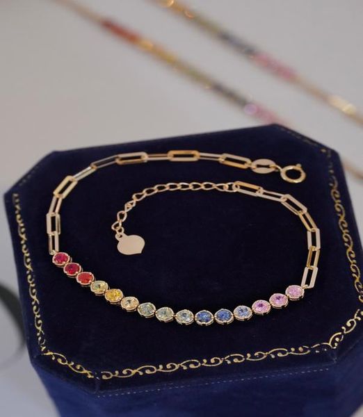 22092207 women039s jewelry chain bracelet rainbow round sapphire au750 18k yellow gold 1618cm adjustable gem stones fashion gi8017068, Black
22092207 women039s jewelry chain bracelet rainbow round sapphire au750 18k yellow gold 1618cm adjustable gem stones fashion gi8017068, Black