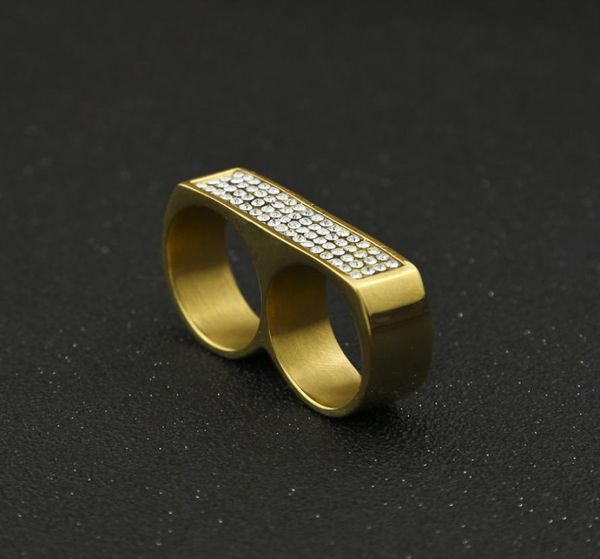 mens double finger ring fashion hip hop jewelry iced out stainless steel gold rings3353882, Silver
mens double finger ring fashion hip hop jewelry iced out stainless steel gold rings3353882, Silver