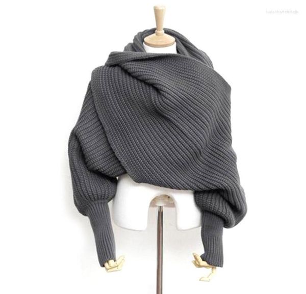 scarves european style winter women long scarf with sleeves wool knitted for thick warm casual shawl 774808, Blue;gray
scarves european style winter women long scarf with sleeves wool knitted for thick warm casual shawl 774808, Blue;gray