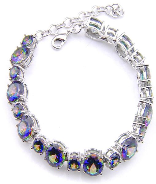 6 pcs luckyshi fashion jewelry round rainbow blue mystic z gemstone 925 silver plated zircon charm bracelets bracelet holiday 1781014, Golden;silver 
6 pcs luckyshi fashion jewelry round rainbow blue mystic z gemstone 925 silver plated zircon charm bracelets bracelet holiday 1781014, Golden;silver