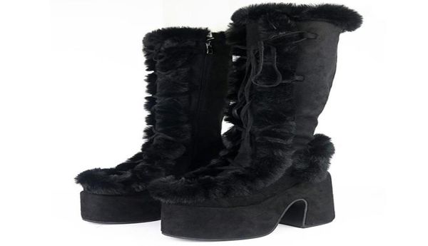 size 43 brand goth platform chunky high heels fur short plush women039s boots cosplay winter stylish punk snowboots shoes woman6835134, Black
size 43 brand goth platform chunky high heels fur short plush women039s boots cosplay winter stylish punk snowboots shoes woman6835134, Black