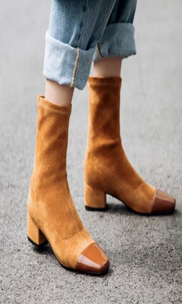 elastic ankle sock boots chunky heels squre toe autumn winter slim stretch boots suede comfy shoes women bota feminina2282474, Black
elastic ankle sock boots chunky heels squre toe autumn winter slim stretch boots suede comfy shoes women bota feminina2282474, Black