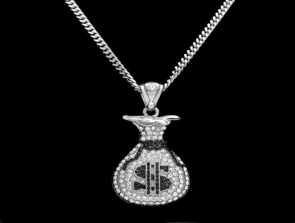 hip hop gold silver cash money bag pendant for men women bling crystal dollar charm necklace with cuban chain jewelry9146844
hip hop gold silver cash money bag pendant for men women bling crystal dollar charm necklace with cuban chain jewelry9146844