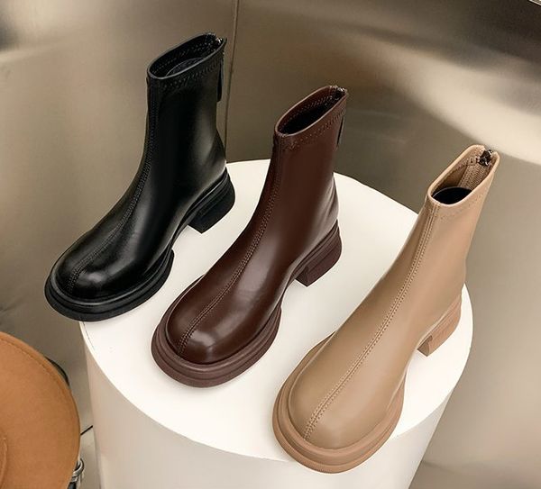 platform boots martin boots women's new thick heels in autumn and winter heightening ankle boots single boots mid-heel elastic slim boo, Black
platform boots martin boots women's new thick heels in autumn and winter heightening ankle boots single boots mid-heel elastic slim boo, Black