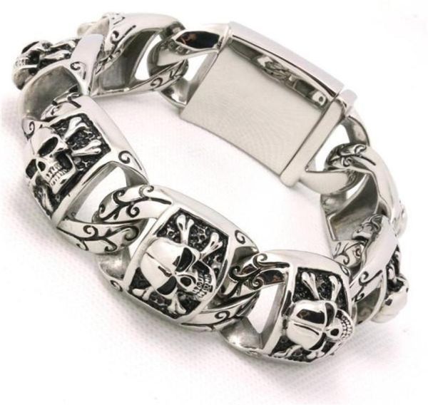 146g gothic style skull bracelet 316l stainless steel biker punk skull fashion gift design bracelet1335405, Golden;silver
146g gothic style skull bracelet 316l stainless steel biker punk skull fashion gift design bracelet1335405, Golden;silver