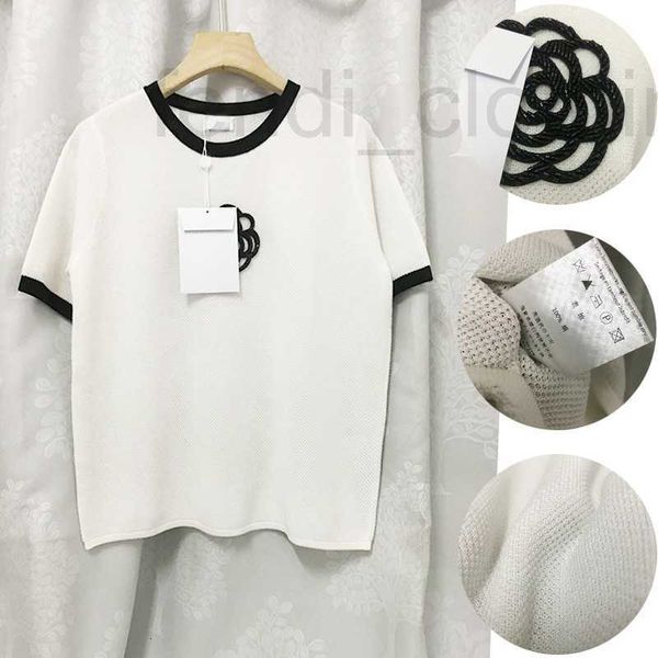 women's knits & tees designer star 23 camellia blossom knit round neck contrast loose ice silk short sleeve t-shirt thin style jz7n, White
women's knits & tees designer star 23 camellia blossom knit round neck contrast loose ice silk short sleeve t-shirt thin style jz7n, White