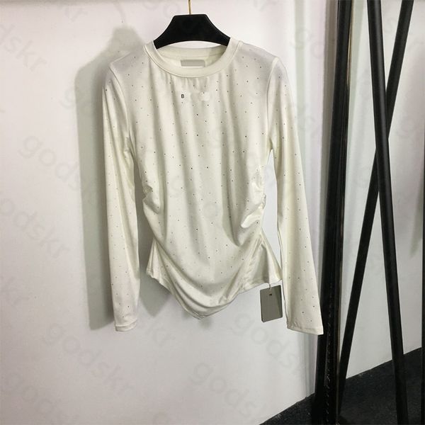 luxury drill women blouse fashion designer pleated slim blouse t shirt long sleeved pullover, Black
luxury drill women blouse fashion designer pleated slim blouse t shirt long sleeved pullover, Black