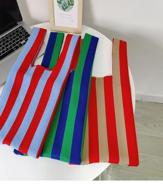 evening bags handbags japan south korea contrast color striped vest knitted shoulder tote bag woven shopping bagevening9130402
evening bags handbags japan south korea contrast color striped vest knitted shoulder tote bag woven shopping bagevening9130402