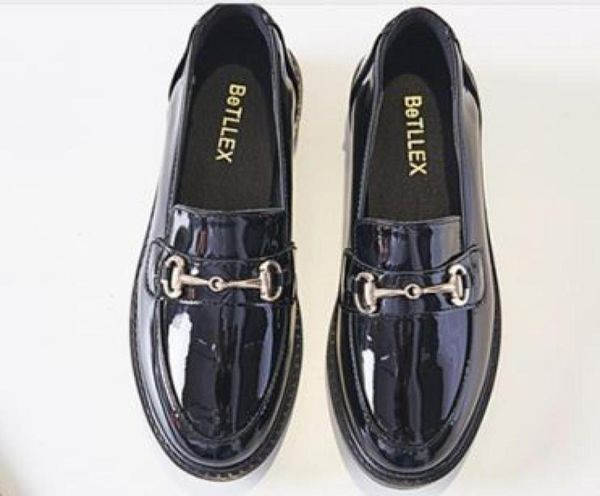 3441 womens patent shoes chains buckle flats low heel work boot college footwear oxford loafers zy7811275830, Black
3441 womens patent shoes chains buckle flats low heel work boot college footwear oxford loafers zy7811275830, Black