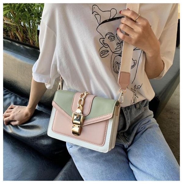fashion chain lady sling bag panelled color pu leather crossbody for women wide strap shoulder messenger bags ladies3746578
fashion chain lady sling bag panelled color pu leather crossbody for women wide strap shoulder messenger bags ladies3746578