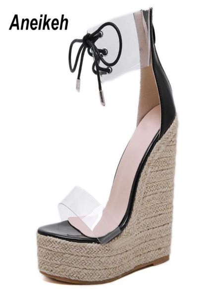 aneikeh fashion pvc sandal women transparent laceup butterflyknot wedges high heels black gold party daily pumps shoes concise j9898730
aneikeh fashion pvc sandal women transparent laceup butterflyknot wedges high heels black gold party daily pumps shoes concise j9898730