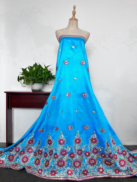 

KY-3014 Sky Blue George Lace Fabric 2023 High Quality Sewing Craft Silk Modern Formal Dresses for Women Evening Party Nigerian New Arrivals Summer and Autumn