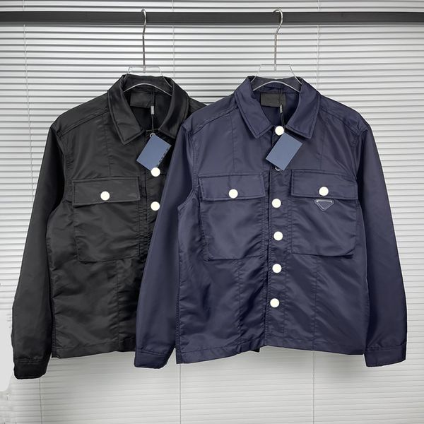 designer mens jacket women's inverted triangle badge single breasted long sleeved workwear jacket windbreaker couple loose relaxed spri, Black;brown
designer mens jacket women's inverted triangle badge single breasted long sleeved workwear jacket windbreaker couple loose relaxed spri, Black;brown