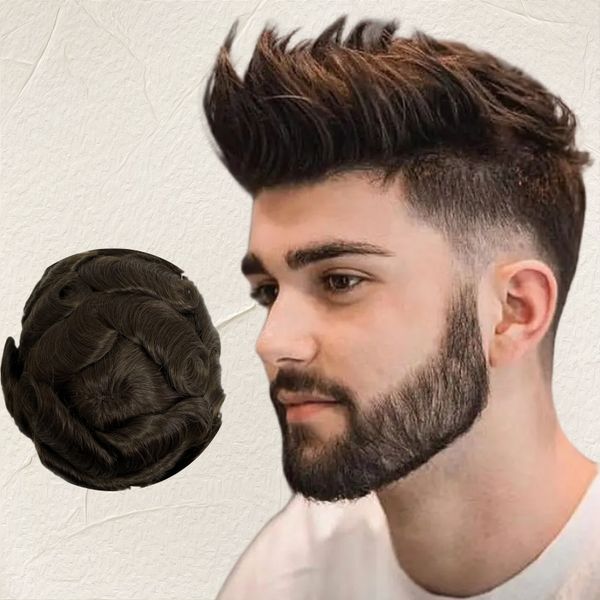 european virgin human hair systems 32mm wave toupee brown color 2# swiss lace unit for white men, Black
european virgin human hair systems 32mm wave toupee brown color 2# swiss lace unit for white men, Black