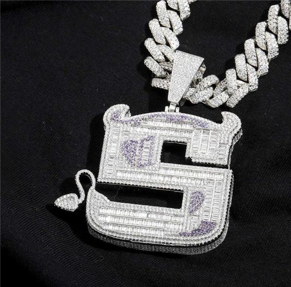 large size iced out full zircon little devil pendant s letter hip hop pendant necklace bling jewelry gift5732700, Silver
large size iced out full zircon little devil pendant s letter hip hop pendant necklace bling jewelry gift5732700, Silver