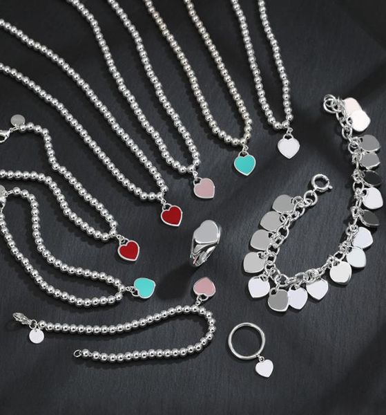 s925 beaded pendant necklace bracelets love ring multiheart bracelet designer jewelry8278914, Silver
s925 beaded pendant necklace bracelets love ring multiheart bracelet designer jewelry8278914, Silver