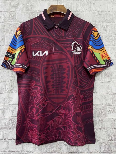 2023 brisbane broncos indigenous polo rugby training jersey custom name and number, White;black
2023 brisbane broncos indigenous polo rugby training jersey custom name and number, White;black
