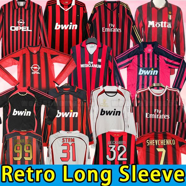 long sleeve retro shirts home soccer jerseys gullit maldini van basten kaka inzaghi milan pirlo shevchenko baggio ac milans 06 07 08 09 10 1, Black;yellow
long sleeve retro shirts home soccer jerseys gullit maldini van basten kaka inzaghi milan pirlo shevchenko baggio ac milans 06 07 08 09 10 1, Black;yellow