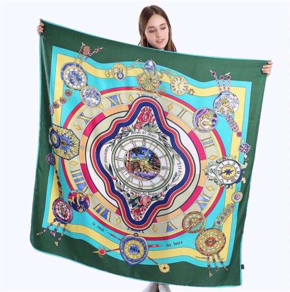 130cm130cm new fashion 100 twill silk scarf for women rome clocks printing scarf large square scarves headband shawl8946751, Blue;gray
130cm130cm new fashion 100 twill silk scarf for women rome clocks printing scarf large square scarves headband shawl8946751, Blue;gray