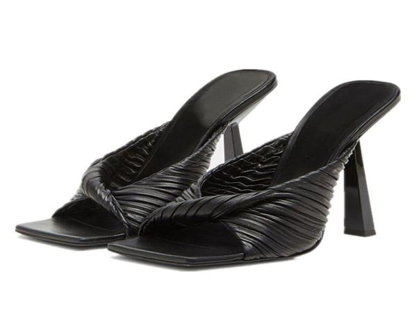 new women039s leather highheeled slippers with fashionable stilettos and pleated squaretoed sandals size 3444 black6405856, Black
new women039s leather highheeled slippers with fashionable stilettos and pleated squaretoed sandals size 3444 black6405856, Black