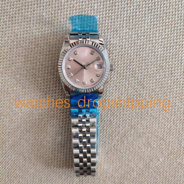 fashion womens watch 31mm pink dial jubilee stainless steel bracelet automatic 2813 movement lady sapphire glass wristwatches286p, Slivery;brown
fashion womens watch 31mm pink dial jubilee stainless steel bracelet automatic 2813 movement lady sapphire glass wristwatches286p, Slivery;brown