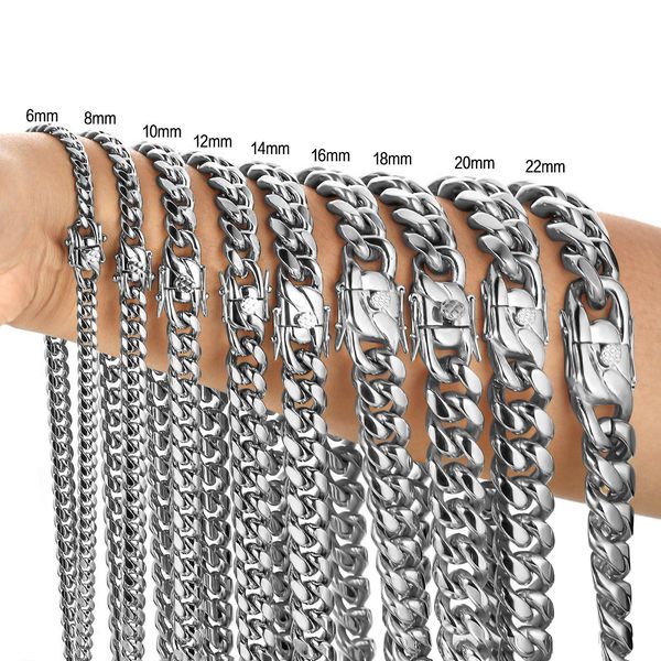 6mm-22mm hip hop stainless steel miami cuban link chain bibcock clasp simple 18k real gold plated mens jewelry, Silver
6mm-22mm hip hop stainless steel miami cuban link chain bibcock clasp simple 18k real gold plated mens jewelry, Silver