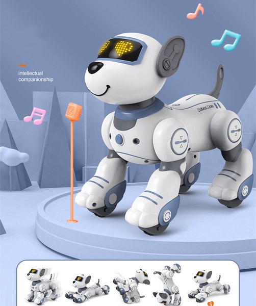

Smart Robot Dog Remote Control Electric Puppy Toy Dog Walking Will be Called Programmed Stunt Singing Dancing Robot Chien Robot Juguete Perro Interactive Dog Toys, White