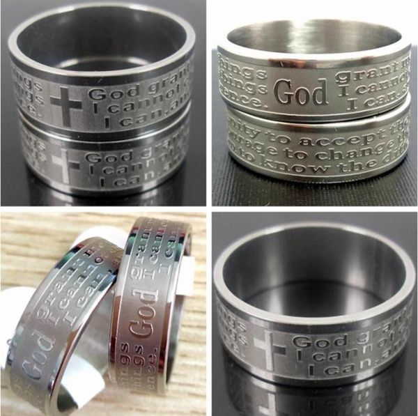 bulk lots 100pcs/lot etched serenity prayer bible stainless steel rings width 8mm sizes 17-22mm religious jewelry mix & without 6020774, Silver
bulk lots 100pcs/lot etched serenity prayer bible stainless steel rings width 8mm sizes 17-22mm religious jewelry mix & without 6020774, Silver