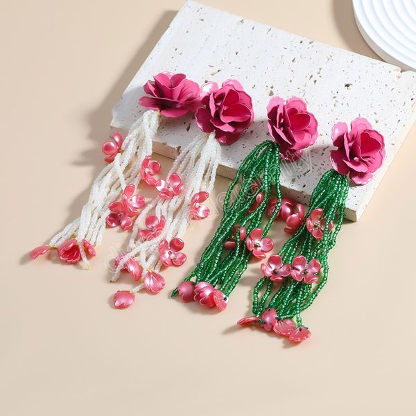 fashion metal flower beaded earrings for women's exaggerate and cute dangle earrings banquet jewelry accessories, Silver
fashion metal flower beaded earrings for women's exaggerate and cute dangle earrings banquet jewelry accessories, Silver