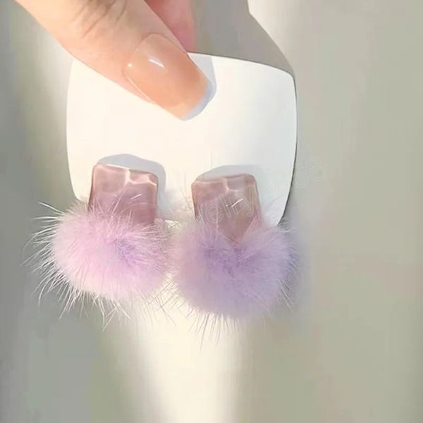 korean purple plush ball square resin earrings 2023 autumn winter temperament elegant women fluffy stud earrings jewelry, Silver
korean purple plush ball square resin earrings 2023 autumn winter temperament elegant women fluffy stud earrings jewelry, Silver