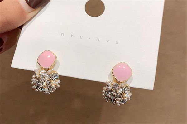 925 silver needle heartshaped pink stud earrings simple earrings sweet earrings9749686, White
925 silver needle heartshaped pink stud earrings simple earrings sweet earrings9749686, White