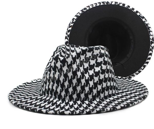 fedoras winter hats houndstooth plaid patchwork hats for women men felted fedora hat chapeau femme1886220, Blue;gray
fedoras winter hats houndstooth plaid patchwork hats for women men felted fedora hat chapeau femme1886220, Blue;gray