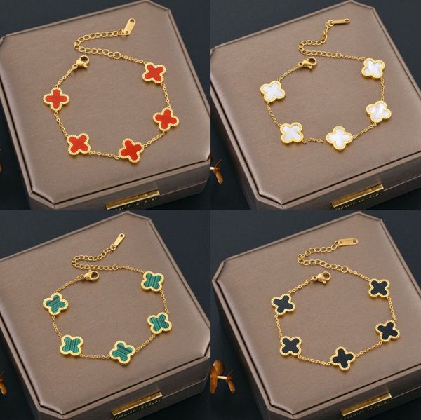 clover bracelet designer for womens four leaf chain personalised bangle links gold for girlfriend wedding engagement gift with box, Black
clover bracelet designer for womens four leaf chain personalised bangle links gold for girlfriend wedding engagement gift with box, Black