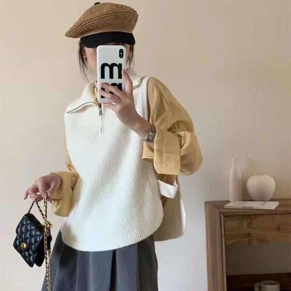 korean lapel knitted vest for women autumn and winter lazy style sleeveless sweater small, Black;white
korean lapel knitted vest for women autumn and winter lazy style sleeveless sweater small, Black;white