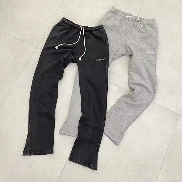 vintage drawstring elastic waist pants men women 1 letter embroidered trouser, Black
vintage drawstring elastic waist pants men women 1 letter embroidered trouser, Black