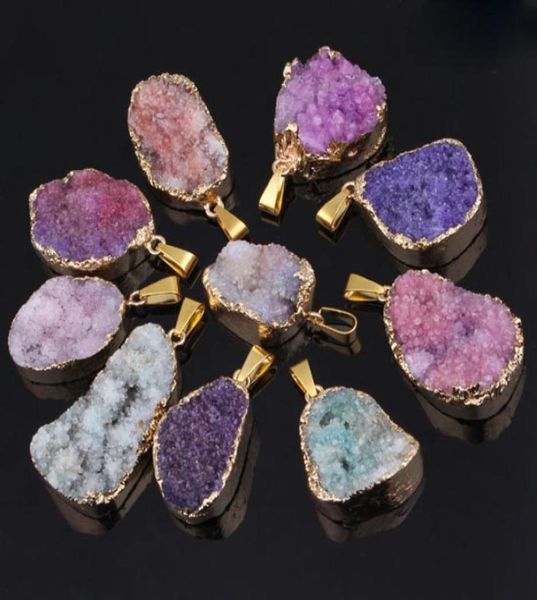 whole 10pcs silvergold plated natural rock crystal quartz drusy gemstone random colorful gemtone connector pendant jewelry4385558, Silver
whole 10pcs silvergold plated natural rock crystal quartz drusy gemstone random colorful gemtone connector pendant jewelry4385558, Silver