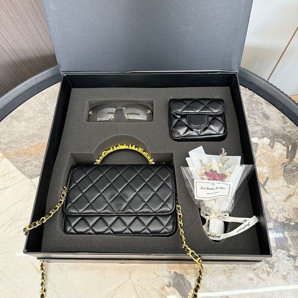 

Designer Luxury Bag Makeup Box Combination Set Classic Fashion Perfect Logo Crossbody Bag Chain Bag Leisure Travel Bag, #3 18cm