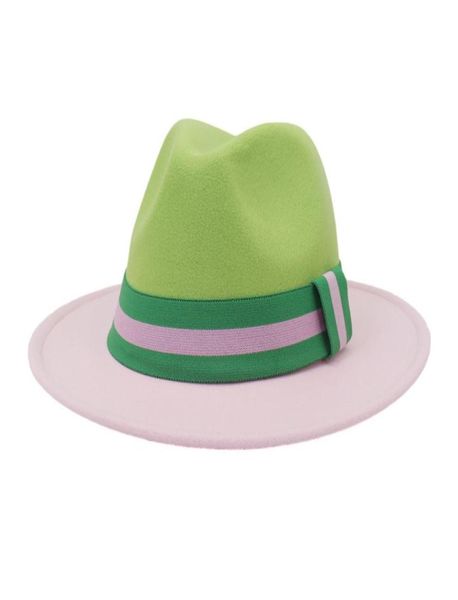 lime green and pink patchwork party festival faux wool felt flat brim jazz fedora hat for women men summer winter casual dress3023770, Blue;gray
lime green and pink patchwork party festival faux wool felt flat brim jazz fedora hat for women men summer winter casual dress3023770, Blue;gray