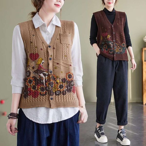 spring autumn winter exterior wear womens vests design sense reductive art print cardigan vest knitted small, Black;white
spring autumn winter exterior wear womens vests design sense reductive art print cardigan vest knitted small, Black;white