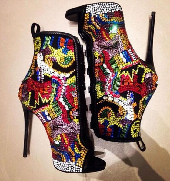 high heels summer sandals boots crystal covered comic ankle booties multicolor diamond stiletto pumps ladies1283252, Black
high heels summer sandals boots crystal covered comic ankle booties multicolor diamond stiletto pumps ladies1283252, Black