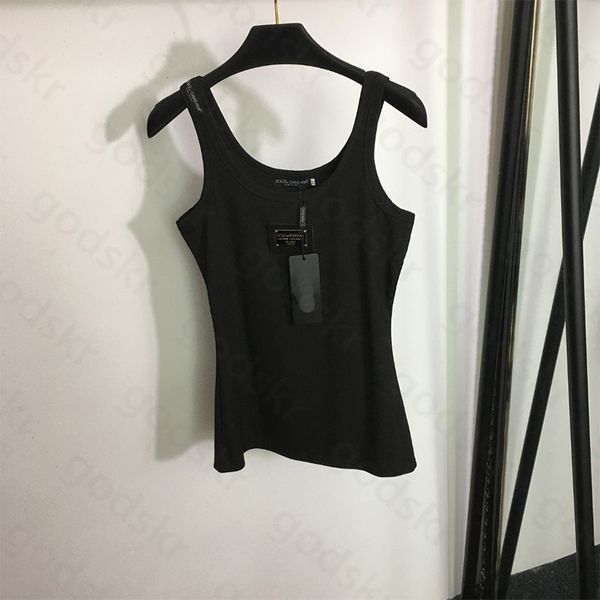 women pure cotton vest metal letter logo streak sleeveless camisole fashion brand knitted, Black
women pure cotton vest metal letter logo streak sleeveless camisole fashion brand knitted, Black