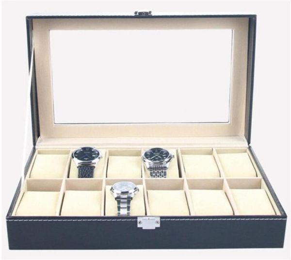 new faux leather watch box display case organizer 12 slots jewelry storage box no watch1637568, Black;blue
new faux leather watch box display case organizer 12 slots jewelry storage box no watch1637568, Black;blue