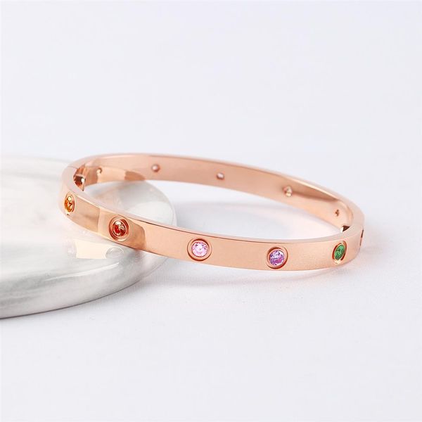 luxury bracelets bangles for women men rose gold silver 10 cz colorful diamond titanium steel screw designer fashion bracelets ban273a, Black
luxury bracelets bangles for women men rose gold silver 10 cz colorful diamond titanium steel screw designer fashion bracelets ban273a, Black