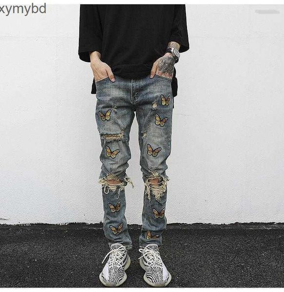 men's jeans fashion zc909 2023 runway luxury european design party style clothing, Blue
men's jeans fashion zc909 2023 runway luxury european design party style clothing, Blue