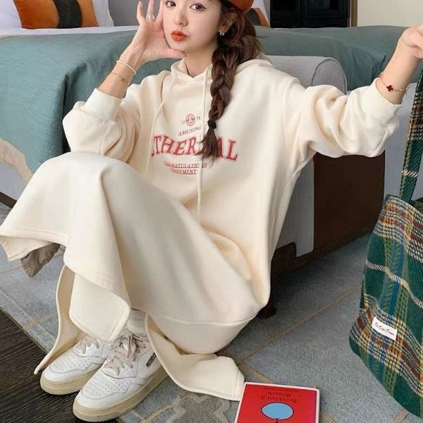 autumn and winter hooded pullover long sweater women's korean version loose and slim mid length over knee split thickened dress, White
autumn and winter hooded pullover long sweater women's korean version loose and slim mid length over knee split thickened dress, White